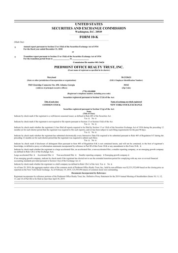 Thumbnail Piedmont Realty Trust 10-K Annual Report 2018