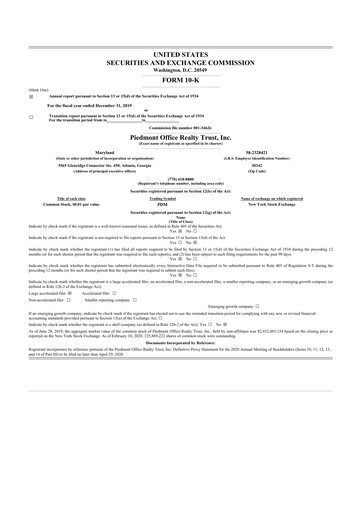 Thumbnail Piedmont Realty Trust 10-K Annual Report 2019