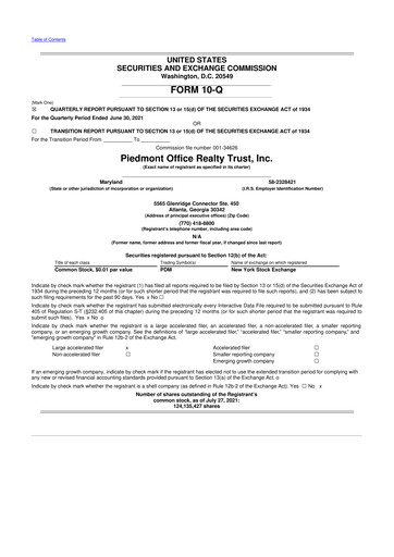 Thumbnail Piedmont Realty Trust 10-Q Quarterly Report FY2021 