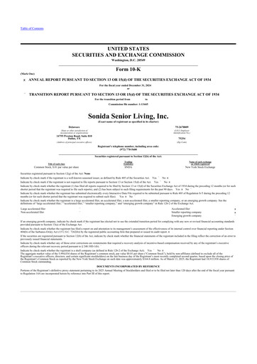 Vorschaubild Sonida Senior Living 10-K Jahresbericht 2024