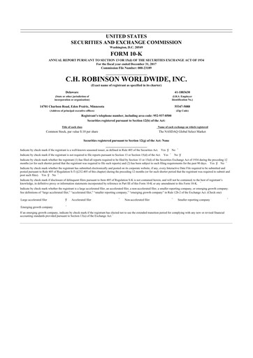 Thumbnail C. H. Robinson 10-K Annual Report 2017