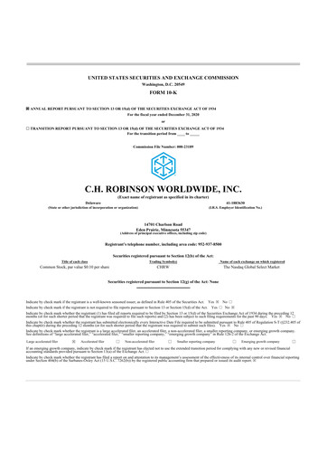 Thumbnail C. H. Robinson 10-K Annual Report 2020