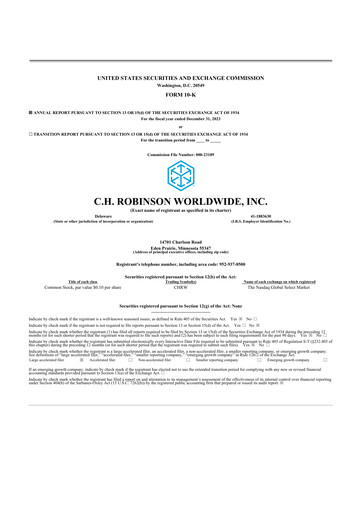 Thumbnail C. H. Robinson 10-K Annual Report 2023