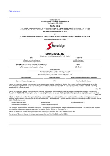 Thumbnail Stoneridge 10-Q Quarterly Report FY2025 
