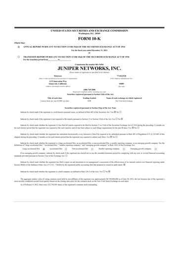 Thumbnail Juniper Networks
 10-K Annual Report 2021
