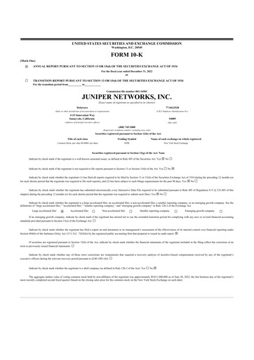 Thumbnail Juniper Networks
 10-K Annual Report 2022
