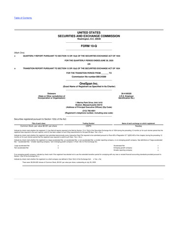 Thumbnail OneSpan 10-Q Quarterly Report FY2025 