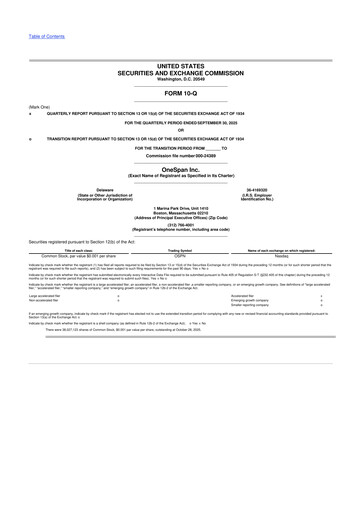 Thumbnail OneSpan 10-Q Quarterly Report FY2025 