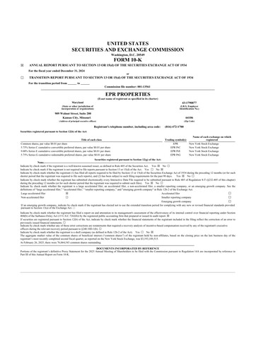 Vorschaubild EPR Properties
 10-K Jahresbericht 2024