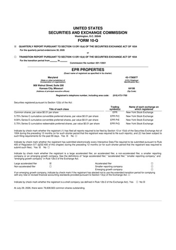 Vorschaubild EPR Properties
 10-Q Quartalsbericht 2026 