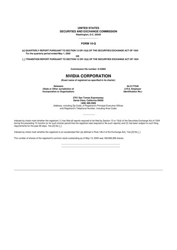 Thumbnail NVIDIA 10-Q Quarterly Report FY 