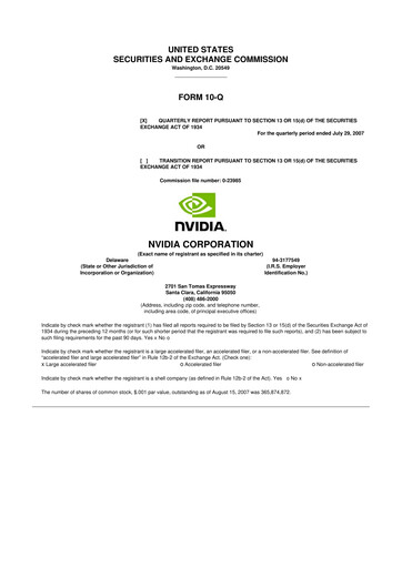 Thumbnail NVIDIA 10-Q Quarterly Report FY 