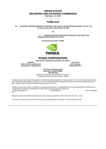 Thumbnail NVIDIA 10-Q Quarterly Report FY 