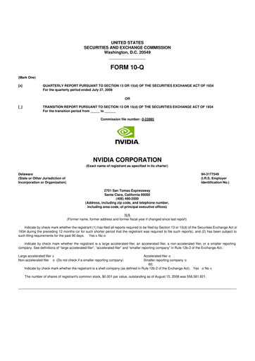 Thumbnail NVIDIA 10-Q Quarterly Report FY 