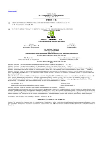 Thumbnail NVIDIA 10-K Annual Report 2014