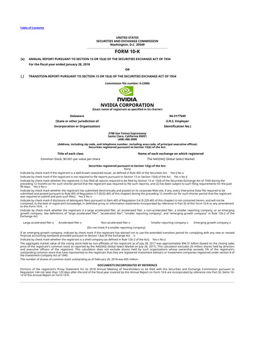 Thumbnail NVIDIA 10-K Annual Report 2018