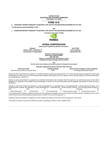 Thumbnail NVIDIA 10-Q Quarterly Report FY2022 