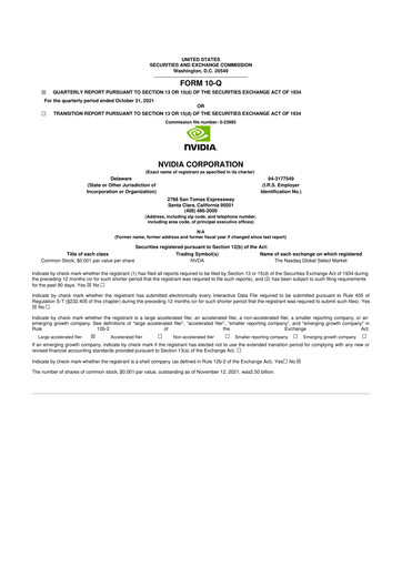 Thumbnail NVIDIA 10-Q Quarterly Report FY2022 