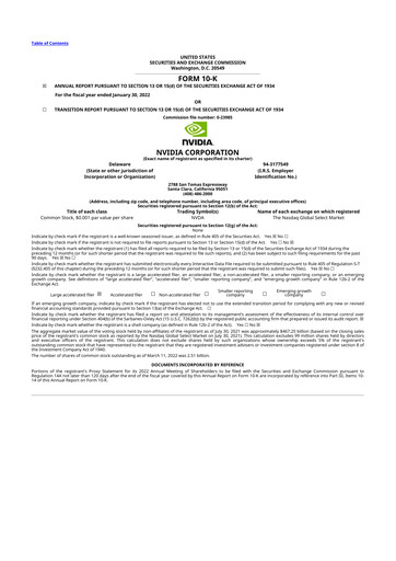 Thumbnail NVIDIA 10-K Annual Report 2022