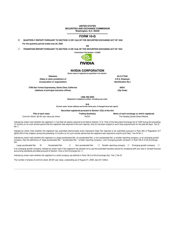 Vorschaubild NVIDIA 10-Q Quartalsbericht 2027 