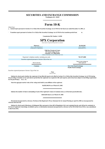 Thumbnail SPX Technologies 10-K Annual Report 