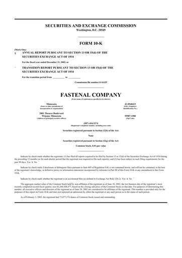 Thumbnail Fastenal 10-K Annual Report 