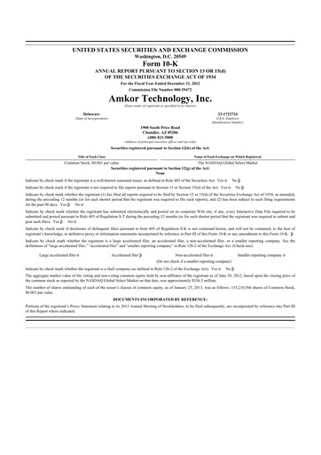 Thumbnail Amkor Technology
 10-K Annual Report 2012