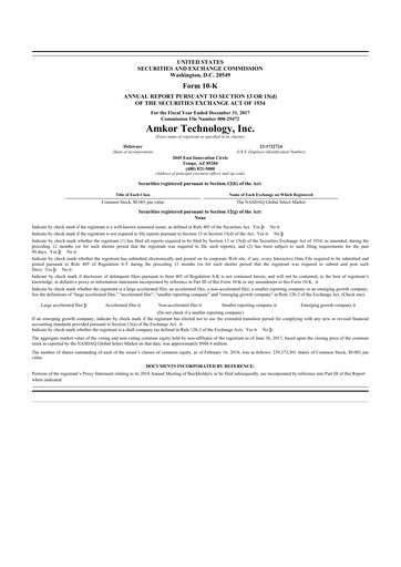 Thumbnail Amkor Technology
 10-K Annual Report 2017