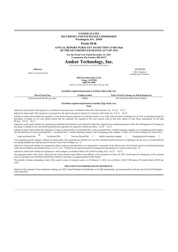 Thumbnail Amkor Technology
 10-K Annual Report 2021