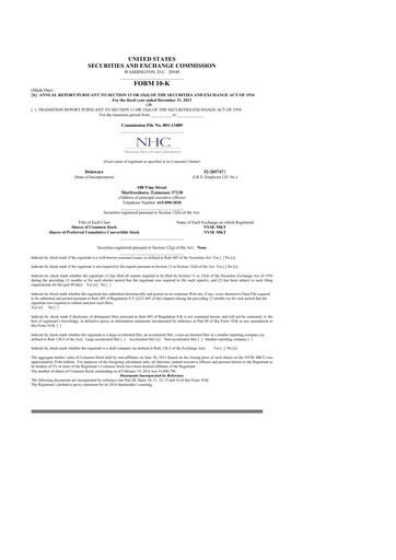 Thumbnail National Healthcare
 10-K Annual Report 2013