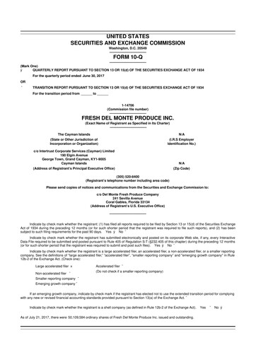 Vorschaubild Fresh Del Monte Produce
 10-Q Quartalsbericht 2017 