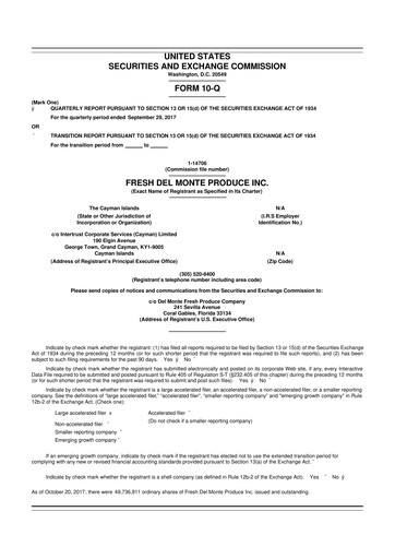 Vorschaubild Fresh Del Monte Produce
 10-Q Quartalsbericht 2017 