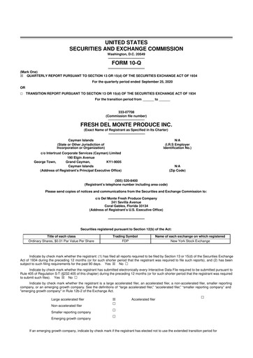 Vorschaubild Fresh Del Monte Produce
 10-Q Quartalsbericht 2020 