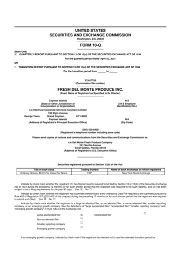 Vorschaubild Fresh Del Monte Produce
 10-Q Quartalsbericht 2021 