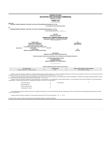 Vorschaubild Fresh Del Monte Produce
 10-Q Quartalsbericht 2021 