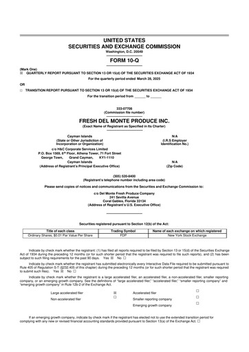 Vorschaubild Fresh Del Monte Produce
 10-Q Quartalsbericht 2025 