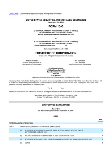 Thumbnail Colliers International 10-Q Quarterly Report FY 