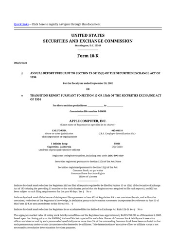 Thumbnail Apple 10-K Annual Report 