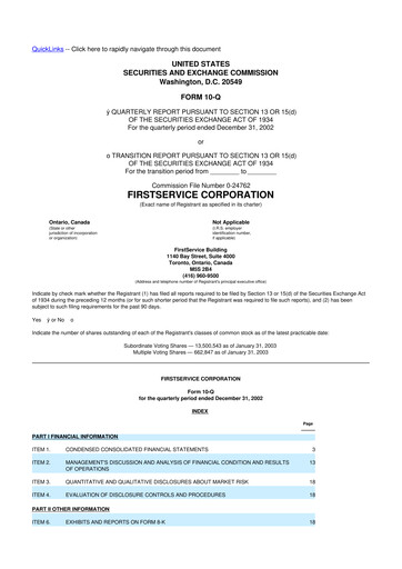 Thumbnail Colliers International 10-Q Quarterly Report FY 