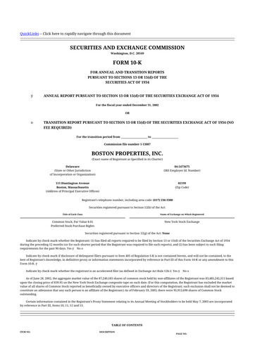 Thumbnail BXP, Inc.
 10-K Annual Report 