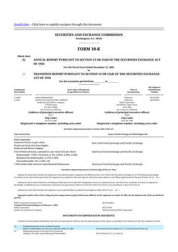 Thumbnail PG&E Corporation 10-K Annual Report 