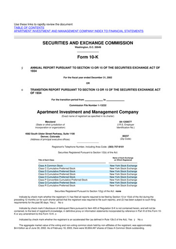 Thumbnail Aimco 10-K Annual Report 