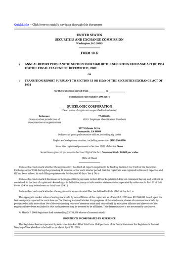 Thumbnail Quicklogic 10-K Annual Report 