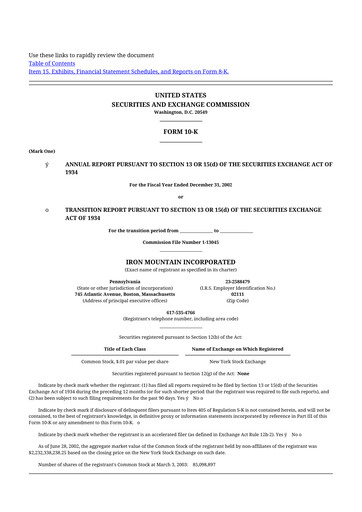 Thumbnail Iron Mountain 10-K Annual Report 