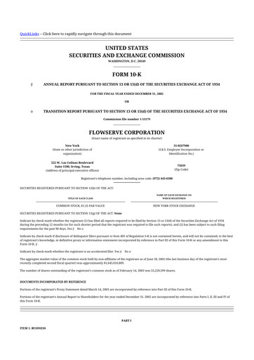 Thumbnail Flowserve
 10-K Annual Report 