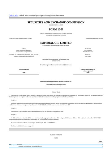 Thumbnail Imperial Oil
 10-K Annual Report 