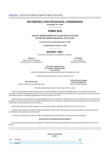 Thumbnail Guess 10-K Annual Report 