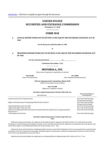 Thumbnail Motorola Solutions
 10-K Annual Report 