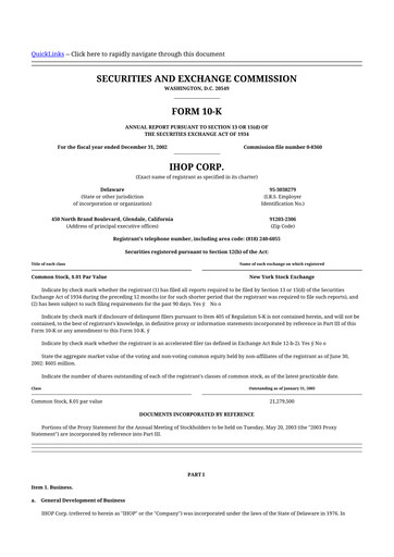 Thumbnail Dine Brands Global 10-K Annual Report 