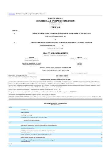Thumbnail Sealed Air
 10-K Annual Report 